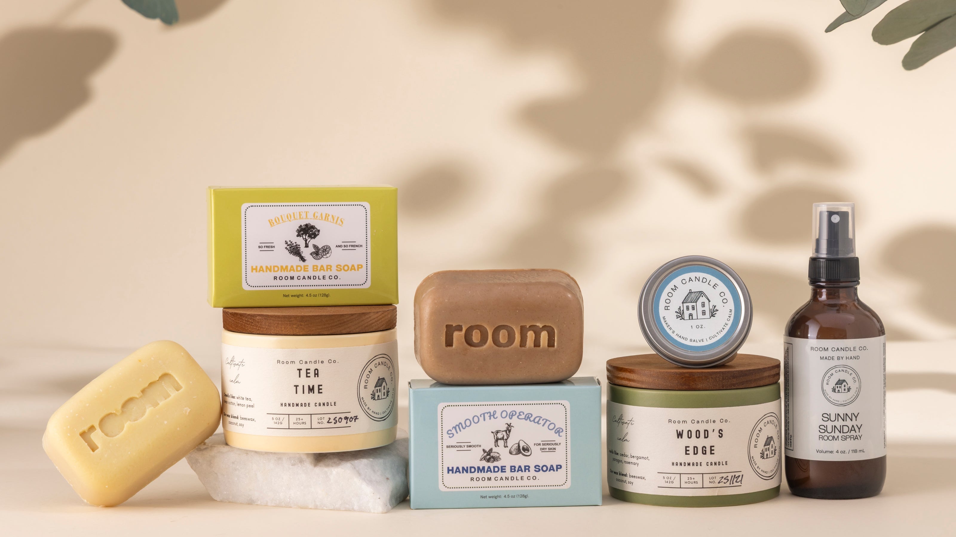Room Candle Co soaps candles salves room sprays collection